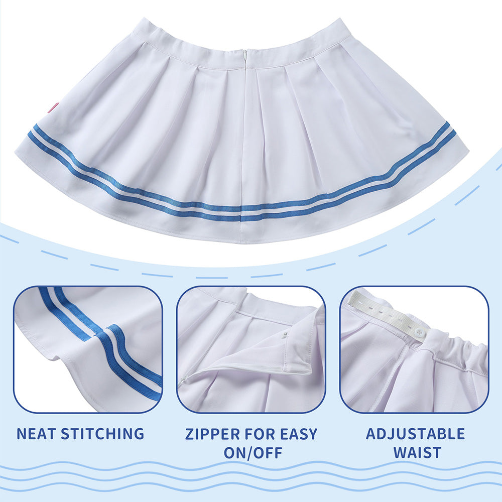 Magical Sailor Skirt Set-White Blue