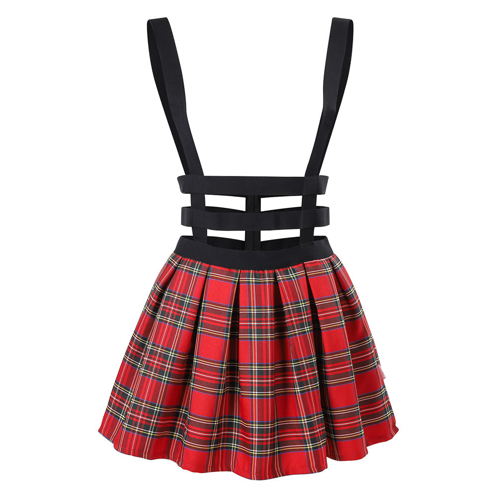 Plain Skirt Pleated - Mini Skirt Suspender A line