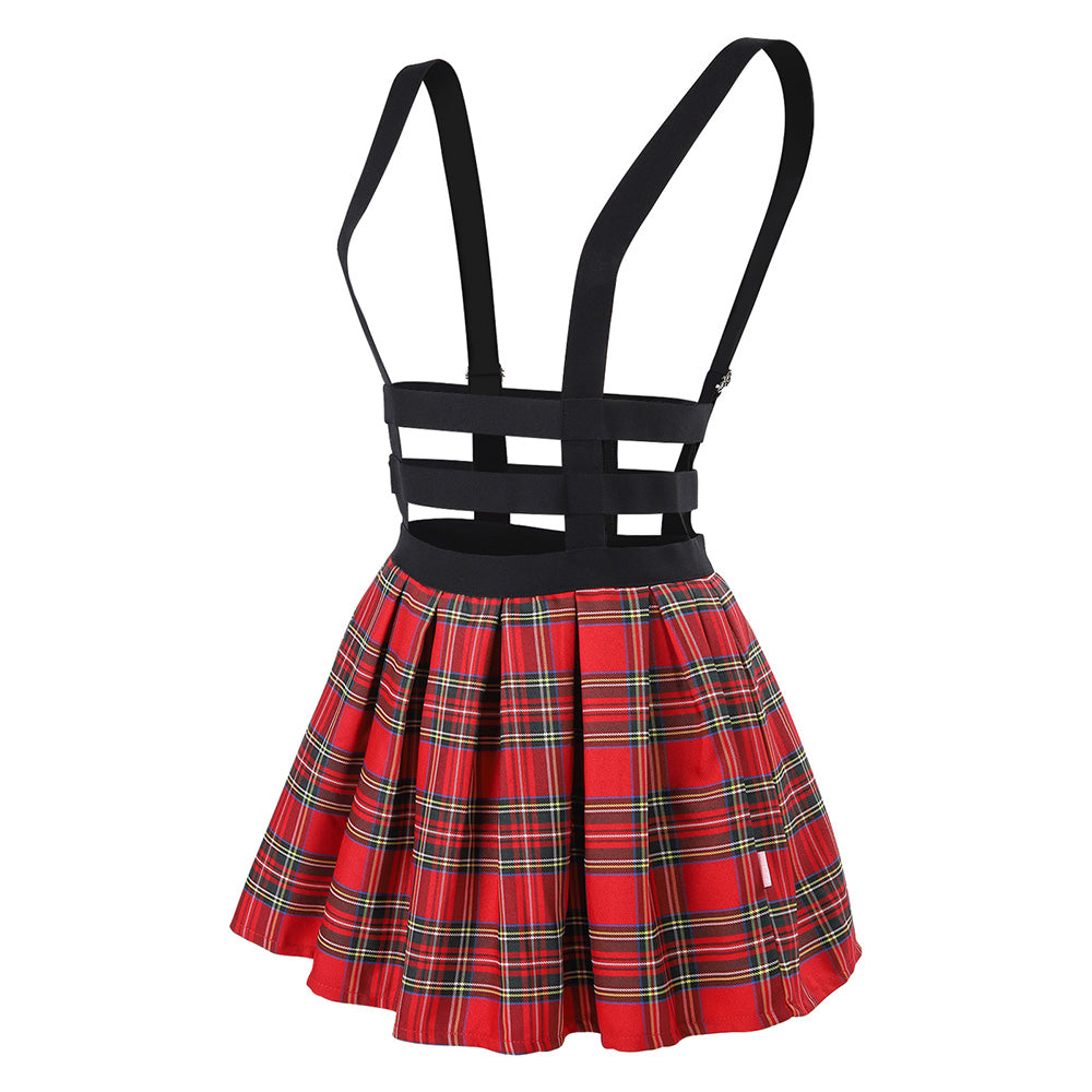 Plain Skirt Pleated - Mini Skirt Suspender A line