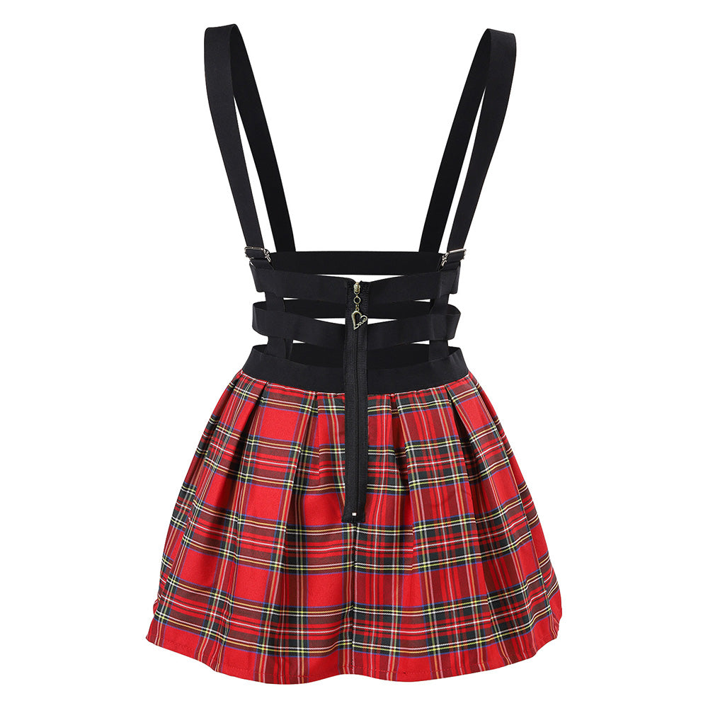 Plain Skirt Pleated - Mini Skirt Suspender A line