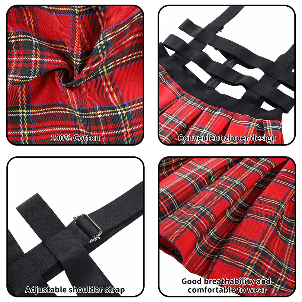 Plain Skirt Pleated - Mini Skirt Suspender A line