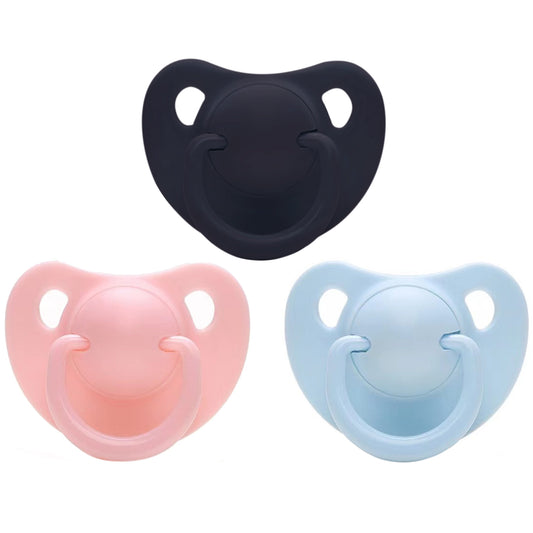 Adult Mini Pacifier 3 pack-Black,Blue,Pink
