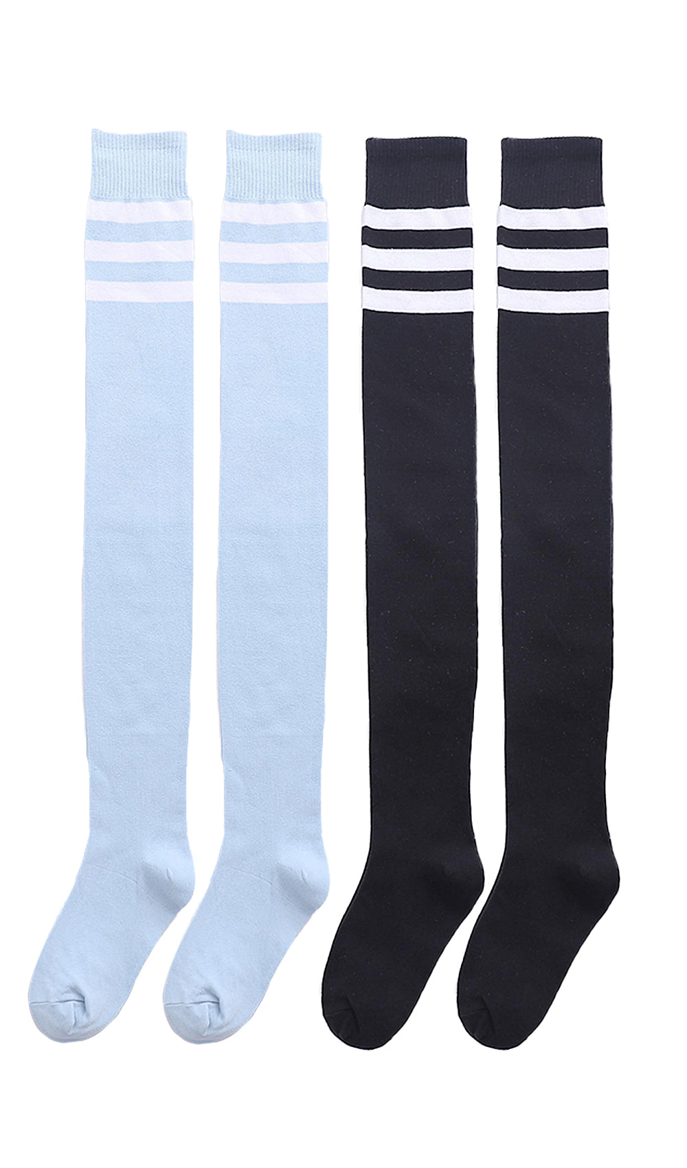 Cotton Striped Knee High Socks 2Pack-Classical Style