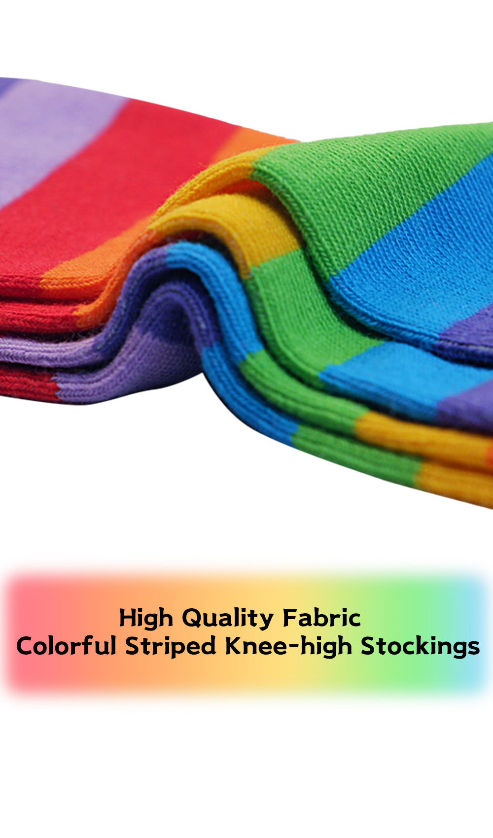 Cotton Striped Knee High Socks 2 Packs-Wonderful Day